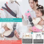 HINATAA Baby Carrier, Soft Anti-Slip Baby Sling for Newborn, Portable Cross-Body Baby Sling Adjustable Split Shoulder Straps, Baby Carrier for 5-36 Months Baby (Pink) - Image 2