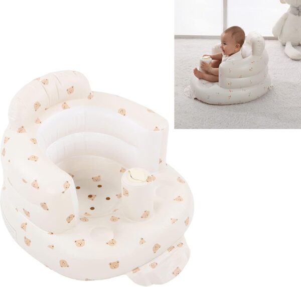 Inflatable Baby Seat, Baby Shower Chair Floor Seater Gifts Infant Back Support Sofa for Home Playing Dining Bathing Traveling - Image 4