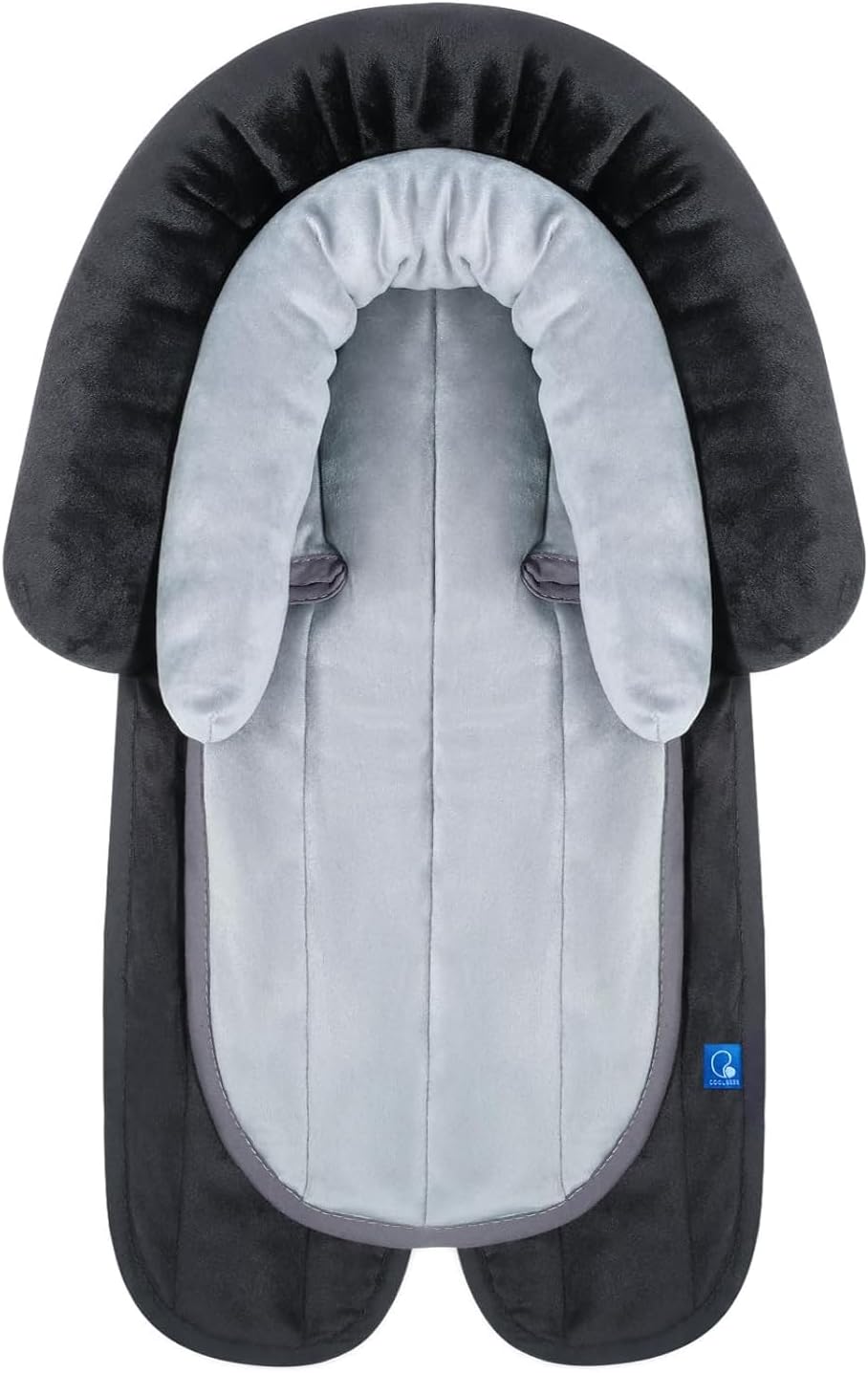 61ezppDV4bL._AC_SL1500_.jpg INFANZIA New 2-in-1 Head & Body Supports for Baby Newborn Infants - Extra Soft Car Seat Insert, Cushion Pads for Baby Bouncer, Strollers, Swing, 20x11.8 in, Black - Image 1