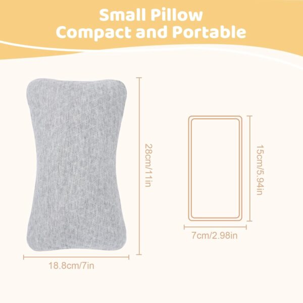 vocheer Small Pillows for Sleeping, 11"x 7" Mini Travel Pillow, Tiny Pillows for Neck, Wrist, Lumbar and Knee, Pets Pillow, Cotton, Machine Washable,Light Grey-1PC - Image 8