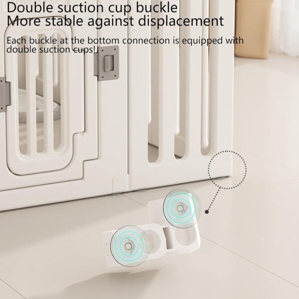 YPDOPORA Dog Gate And Pet Playpen, Free Standing Tall Dog Fence with Walk Through Door, Dog Barriers for Home, Use As Indoor Dogs Cats Pen, Rabbit Pen, Baby Gate,F - Image 4