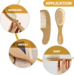 TOYANDONA 5 Sets Wool Brush Set Baby kit Toddler Suit Infant Hair Brush Baby Massage Scalp Brush Baby Hair Care Brush Baby Wool Brush Natural Wooden Comb Shampoo Comb Hair Comb Newborn Beech - Image 5
