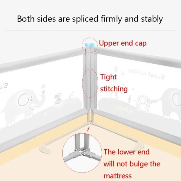 KISYHOLG Sturdy Bed Rail With Storage Bag, Extra Long Mesh Crib Rail For Toddlers, Vertical Lifting Infants Safety Guardrail - Image 8