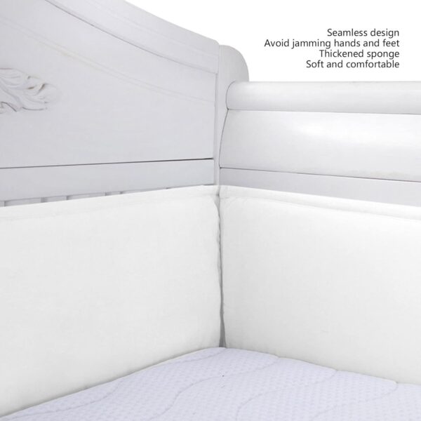 Toddlers Bed Rail Guard,Anti Collision Soft Wrap Bed Rails for Standard Crib (White) - Image 2