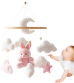 Baby Crib Mobile, Bunny Nursery Mobile, Cartoon Bassinet Mobile, Babies Room Decor, Baby Bassinet Mobile, Nursery Hanging Toys, Hanging Bunny Toys for Home, Kids Room, Bedroom - Image 8