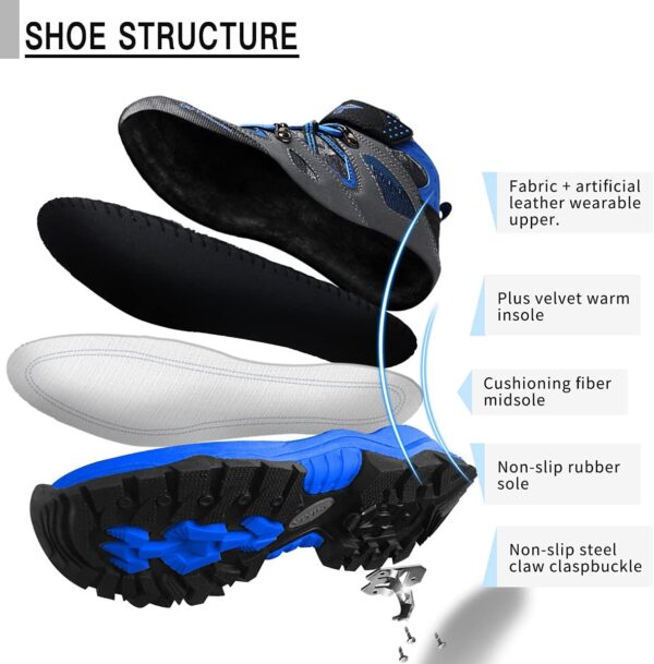 VITIKE Kids Snow Boots Outdoor Winter Walking Boots Warm Trekking Boots - Image 2