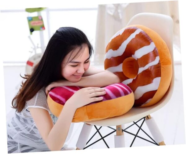 Cabilock 40cm Strawberry Donut Pillow Cozy Comfortable Boys and Girls Friends Pillow for Living Room Bedroom - Image 3