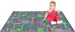 Nybhyjka Road Play Map City Car Vehicle Traffic Educational Learning & Fun Game Area Non Slip Boy & Girl Kids Rug Carpet Traffic Map Crawling Play Carpet Kids Baby Children Educational Road Traffic