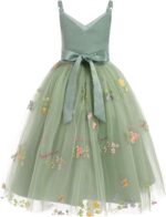 IBTOM CASTLE Flower Girls Tutu Dress Kids Embroidered Wedding Pageant Bridesmaid Dress Girl Pirncess Prom Birthday Party Dress Dance First Communion Ball Gown - Image 2