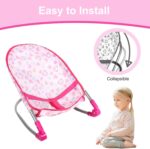 Doll Car Seat Baby Doll Car Seat Foldable Doll Car Seat Strong Plastic ＆ Fabric Doll Stroller Pretend Play Toys Baby Doll Accessories for Girls 4 Years+ - Image 3