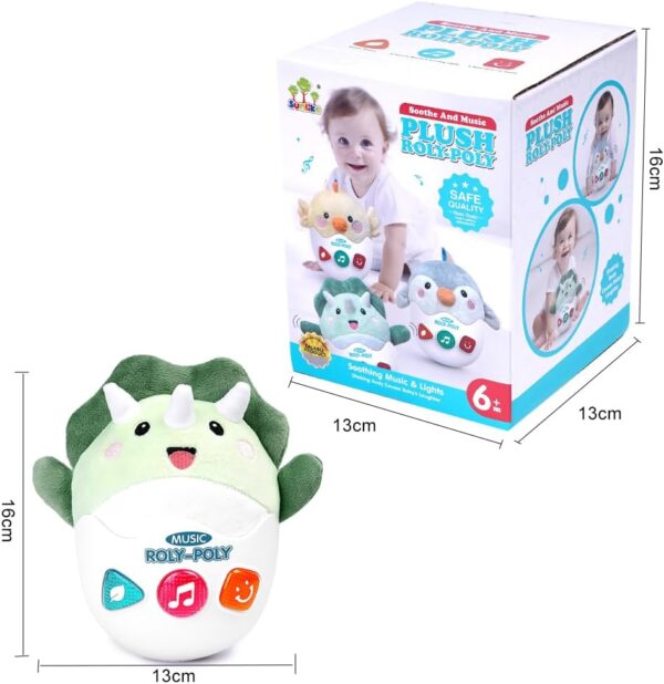 Rarekids Plush Roly-Poly Dinosaur Baby Toys 6 to 12 months, Baby Musical Toy with Lights, Songs and Nature Sounds, Montessori Toys Sensory Toys Baby Girl Boy Gift 0 6 9 12 Month Nerborn Gifts - Image 7