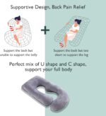 momcozy Pregnancy Pillows for Sleeping, U Shaped Full Body Maternity Pillow with Removable Cover - Support for Back, Legs, Belly, HIPS for Pregnant Women, 57 Inch Pregnancy Pillow for Women, Grey - Image 6