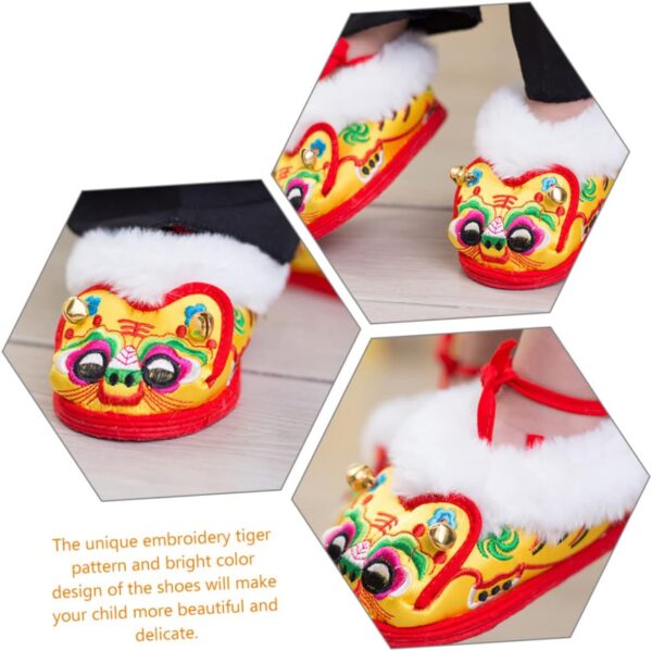 LIFKOME Toddler Shoes Baby Walking Shoes Tiger Design Soft Fleece Material Warm and Comfortable Red 17 Months Non-slip Sole Present - Image 7
