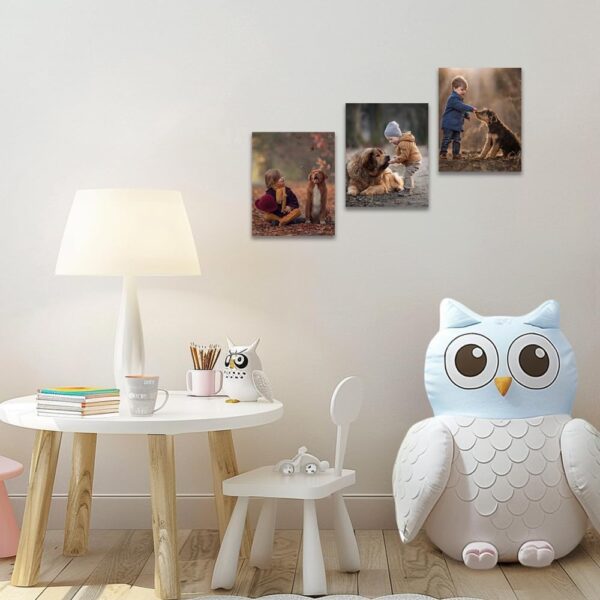 ZQQART Custom Canvas Prints with Your Photos 3 Panels Personalized Family Pictures Wall Art Customized Wedding Baby Pet Gifts Artwork Frame(Black,8"x10"x3Pcs(20x25cmx 3pcs)) - Image 2