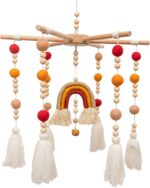 Mamimami Home 1pc Cot Mobile Baby Mobiles for Cots Baby Mobile for Cot Wind Chime Kit Baby Bed Bells Cot Toys (Orange Rainbow)