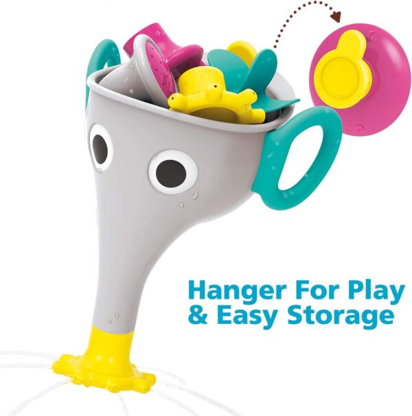 Yookidoo FunEleFun Fill ‘N’ Sprinkle Bath Toy. An Elephant Trunk Funnel Toddlers Play with 3 Interchangeable Trunk Accessories That Spins, Twist and Sprinkle, Promotes Kids STEM-Based Learning (Grey) - Image 5