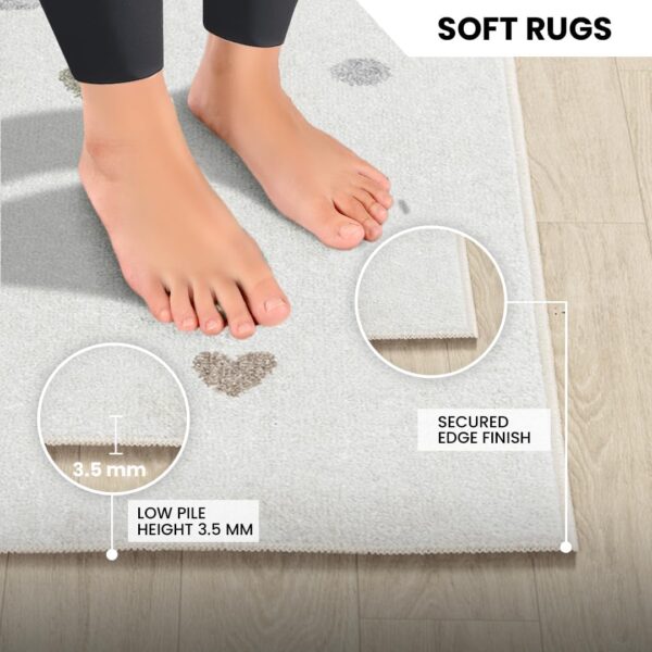 Livabliss Rainbow Washable Kids Rug - Childrens Rugs for Bedroom 80x150 cm, Machine Washable Animal Rug for Girls & Boys Bedroom, Playroom and Nursery Rugs - Girl, Boy, Baby, Kids Carpet, Cream - Image 4