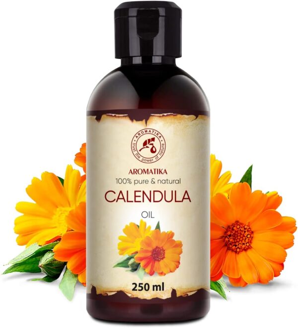 Calendula Oil 250ml - 100% Pure & Natural Calendula Oils - Marigold Oil - Benefits for Skin - Hair - Face - Body - Image 2