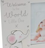 Set of 2 New Baby Photo Frames Unisex White/Grey Nursery Baby Shower - Image 2