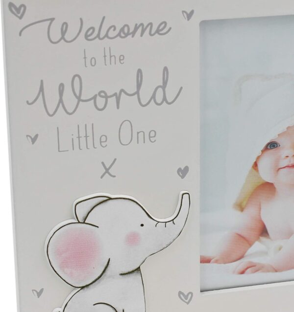 Set of 2 New Baby Photo Frames Unisex White/Grey Nursery Baby Shower - Image 2