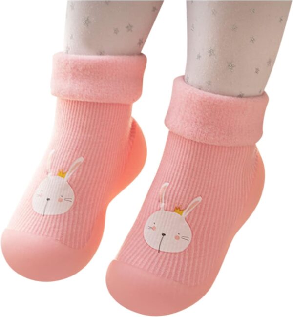 Baby Boy Boots Baby Sole Soft Girls Stocking Shoes Boys Toddler Solid Slipper Rubber Warm Kids Knit Baby Shoes Toddler Girl Shoes Size 4 - Image 4