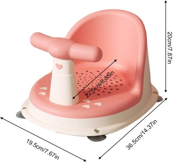 Baby Bath Seat 6 Months Plus Folding Stand Baby Bath Tub with Strong Suction Ergonomic Baby Bath Support Chair Non-Slip Baby Bath Chair, Stable Shower Chairs for Babies - Image 2