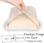 Winmany Toddler Cotton Muslin Pillowcases Baby Girl Boy Pillow Case Travel Cushion Pillow Covers with Envelope Design Cot Bed Accessories Fit for 13"x18" 14" x 19" 12"x16" Pillow (Brown+Khaki) - Image 4