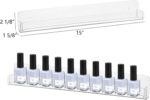 Hedume 6 Pack Nail Polish Rack Wall Mounted Shelf with Removable Anti-slip End Inserts, Nail Polish Wall Rack Shelves, Clear Acrylic Nail Polish Organizer Display for 70-90 Bottles - Image 4