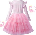 VASCHY Butterfly Dress for Girls, Cute Girls Sequin Tulle Ruffle Sleeve Princess Outfit Party Clothes,Toddler/Little/Big Kid Girls Clothing Size 5T - Image 2