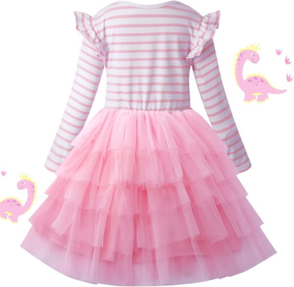 VASCHY Butterfly Dress for Girls, Cute Girls Sequin Tulle Ruffle Sleeve Princess Outfit Party Clothes,Toddler/Little/Big Kid Girls Clothing Size 5T - Image 2