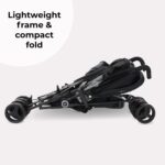 My Babiie MB02 Stroller - from Birth to 4 Years (22kg), Lightweight & Compact Umbrella Fold, Travel Buggy for Toddlers - Black & Grey - Image 7