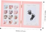 Vaguelly Newborn Milestone Photo Frame Handprint and Footprint Keepsake Picture Holder Double Fold Growth Display for Days Full Moon and First Year Memories - Image 8