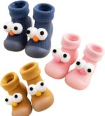 Toddler Warm Sock Shoes Boys Girls Cute Baby Walking Shoes Kids Soft Sole Non Slip Booties Autumn Winter Spring