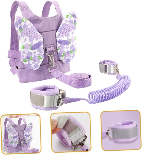 SECFOU Boys and Girls Safety Harness Set Toddler Backpack Leash Wrist Straps Baby Leash for Outdoor Use Adorable Cartoon Style Prevents Loss - Image 4