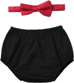 iEFiEL Infant Baby Boy Bloomer Shorts with Bowtie Diaper Cover 1st Birthday Party Gentleman Outfits Cake Smash Clothes