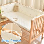 ENAZKLADB Cot Bumper Breathable Crib Bumper Baby Cot Liners Cot Bumpers For Cot Bed Padded Cot Bumper Cotbed Bumper For One Side Baby Cot Bumpers Crib Rail Cover Baby Crib Bumper - Image 5
