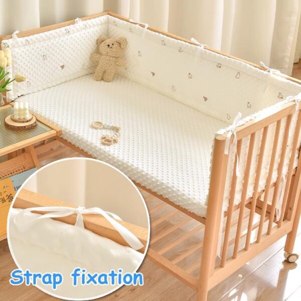 ENAZKLADB Cot Bumper Breathable Crib Bumper Baby Cot Liners Cot Bumpers For Cot Bed Padded Cot Bumper Cotbed Bumper For One Side Baby Cot Bumpers Crib Rail Cover Baby Crib Bumper - Image 5