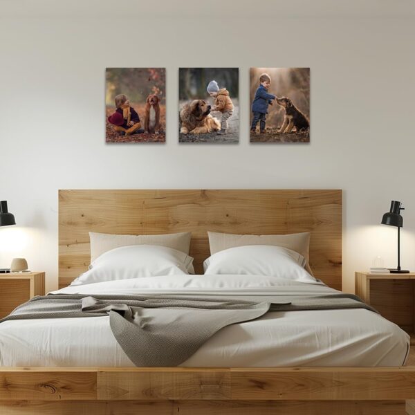 ZQQART Custom Canvas Prints with Your Photos 3 Panels Personalized Family Pictures Wall Art Customized Wedding Baby Pet Gifts Artwork Frame(Black,8"x10"x3Pcs(20x25cmx 3pcs)) - Image 3