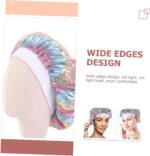 FRCOLOR 6 Pcs Baby Shower Cap Hair Care Caps Night Bonnet Breathable Satin Silk Sleeping Cap Shower Caps Sleep Caps Pink Polyester Child Round Cap - Image 4