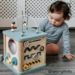 Bigjigs Toys Wooden Activity Cube - FSC® Certified Busy Centre With Shape Sorter & Bead Maze, Sustainable Sensory Toys For 1 Year Old, 22cm W x 23cm H - Image 9