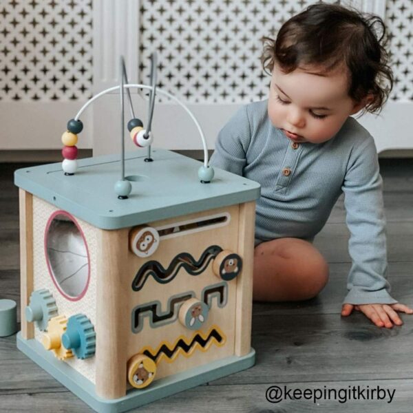 Bigjigs Toys Wooden Activity Cube - FSC® Certified Busy Centre With Shape Sorter & Bead Maze, Sustainable Sensory Toys For 1 Year Old, 22cm W x 23cm H - Image 9
