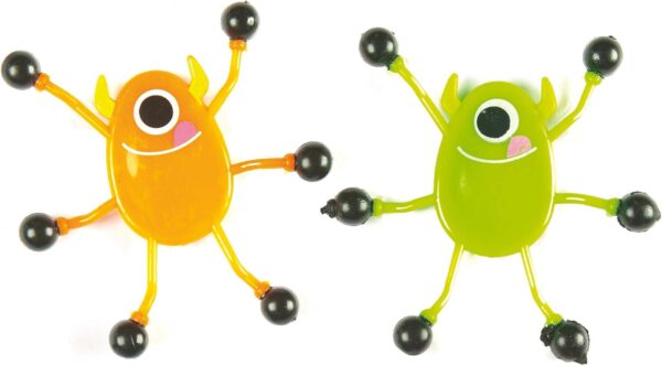 Baker Ross AF396 Monster Wall Crawlers with Sticky Feet — Halloween Novelty Toys for Kids, Perfect Party, Loot or Prize Bag Filler, Assorted Colours (Pack of 6) - Image 5