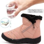 VTASQ Kids Snow Boots Boys Girls Fur Lined Warm Ankle Boots Outdoor Waterproof Winter Boots Non-Slip Cotton Shoe Slip On Walking Boots (Little Kid/Big Kid) - Image 2