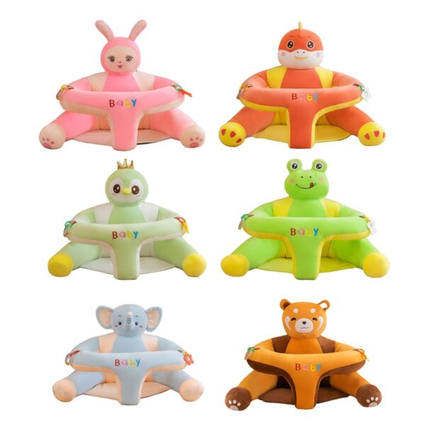 Wallfire Animal Shape Baby Floor Seat Cover, Super Soft Learn to Sit Support Sofa Cover, Baby Sitting Chair Cover with Non-Slip Bottom, Higher and Bigger Baby Lounger Cover for 3-36 Months - Image 6