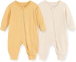 JELYLOVE Unisex Rayon Made from Bamboo Zipper Baby Boy Girl Rompers 2 Pcak Long Sleeve Infants Jumpsuits New Born Clothes