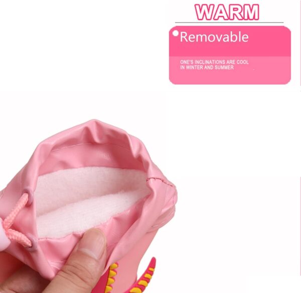 BIISDOST Rain Boots Children 24 Girls Wellington Boots Children's Boots Boys Waterproof Rain Boots Rain Shoes Adjustable Rain Boots Outdoor Non-Slip Children's Boots Garden Shoes - Image 4