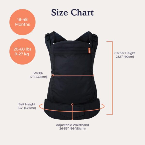 Beco Toddler Carrier with Extra Wide Seat, 100% Cotton Toddler Carrying Backpack Style and Front-Carry, Lightweight & Breathable Child Carrier, Toddler Sling Carrier 20-60 lbs (Ecru) - Image 5