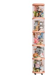 Stuffed Animal Storage Tube, Cute Plush Toys Storage Boxes Bucket Transparent Soft Toy Storage Stand Doll Display Bucket Toy Storage Organizer for Living Room Bedroom