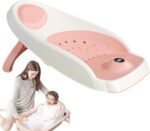 Zasdvn Baby Bath Seat Support, Kids Shower Chair,Ergonomic Kids Bath Support, Foldable Baby Bath Seat Baby, Bath Support Non Slip Bath Chair for Baby
