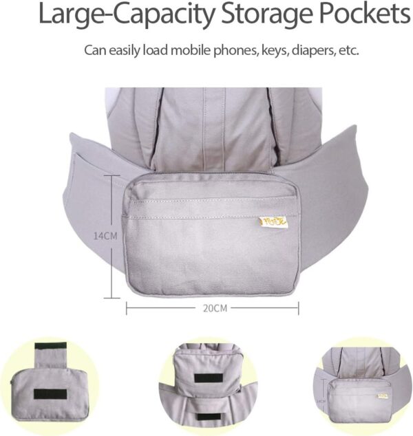 SONARIN Premium Convertible Baby Carrier with Storage Bag,Sunscreen Hood,Ergonomic,for Newborn to Toddler(0-48 Months),Head Support,Maximum Load 20kg,Front Facing Baby Carrier(Blue) - Image 5